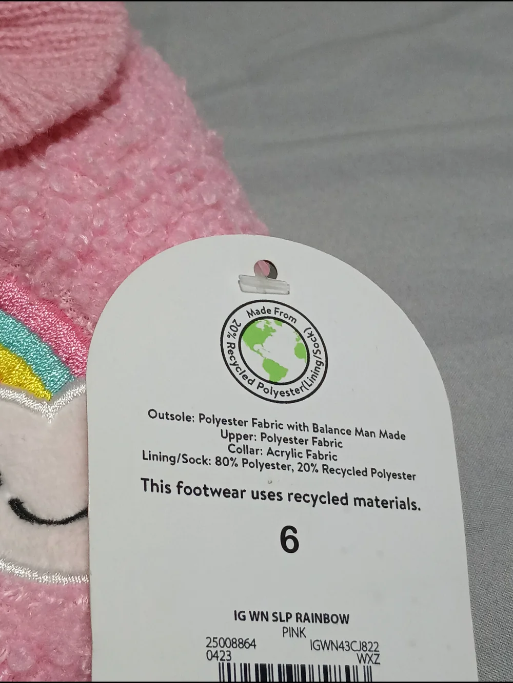 Wonder Nation Infant Rainbow Bootie Slippers